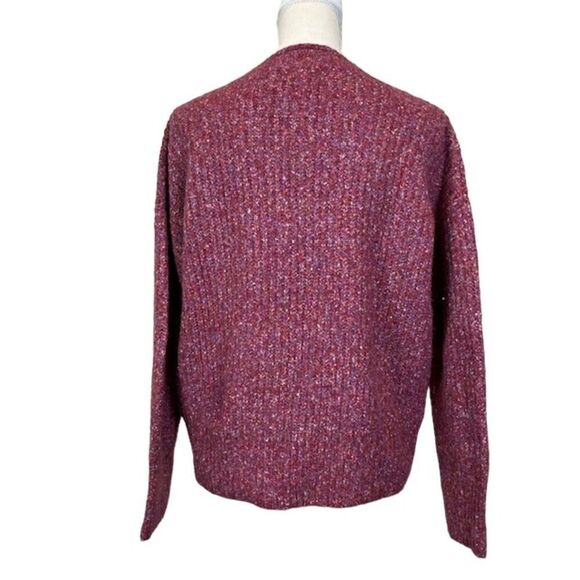 Rachel Roy Crew Neck Marled Cranberry Women's Sweater Oversized Small - Picture 3 of 9